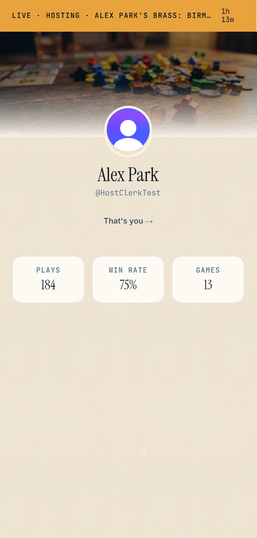 A blurred preview of an AfterTable public profile.